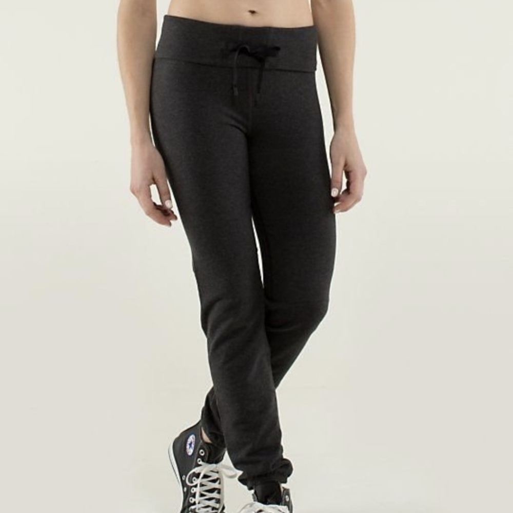 Lululemon Athletica After Asana Charcoal Lounge Pants Size 6 - Picture 5 of 6